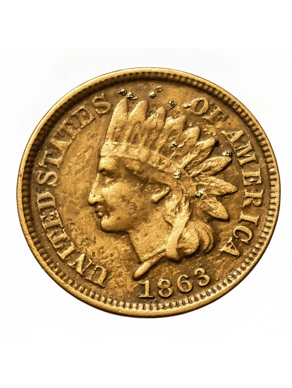 1863 Indian Head Penny Nice Coin Fatty Thick #282